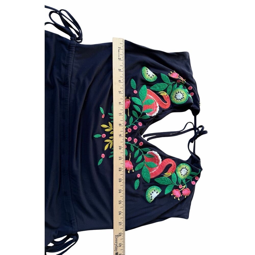 Boden Maxi Midi Dress Embroidered Short Sleeve Navy 4 - Picture 7 of 12